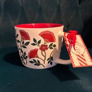 Peppermint & Pine Floral Red and White Coffee Mug Soft Touch - perfect gift idea